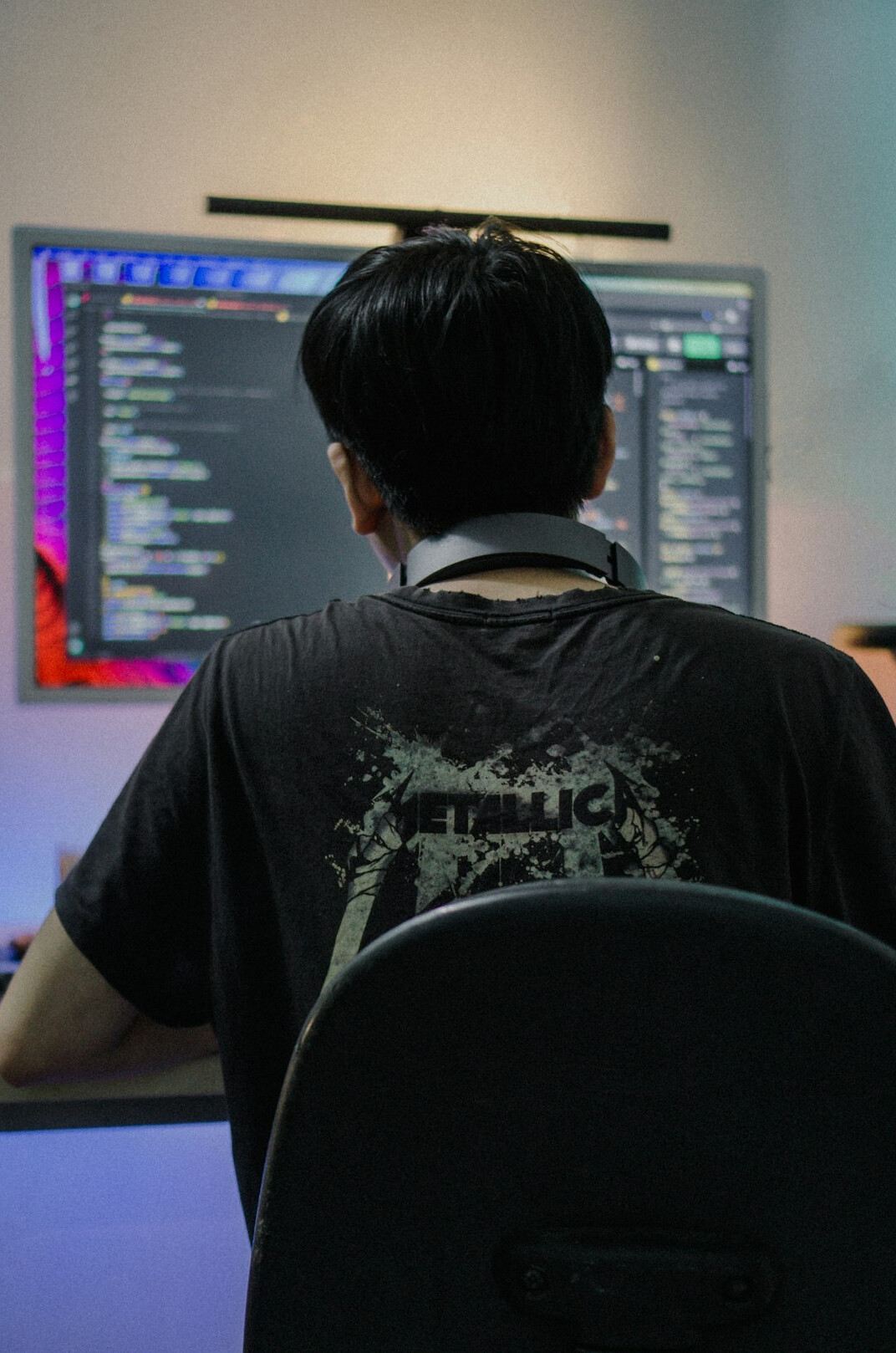 person learning coding at desk