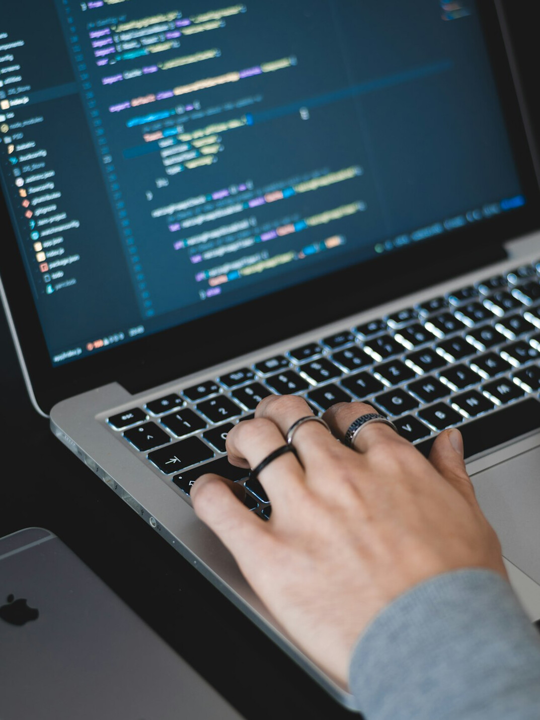 coder working on computer